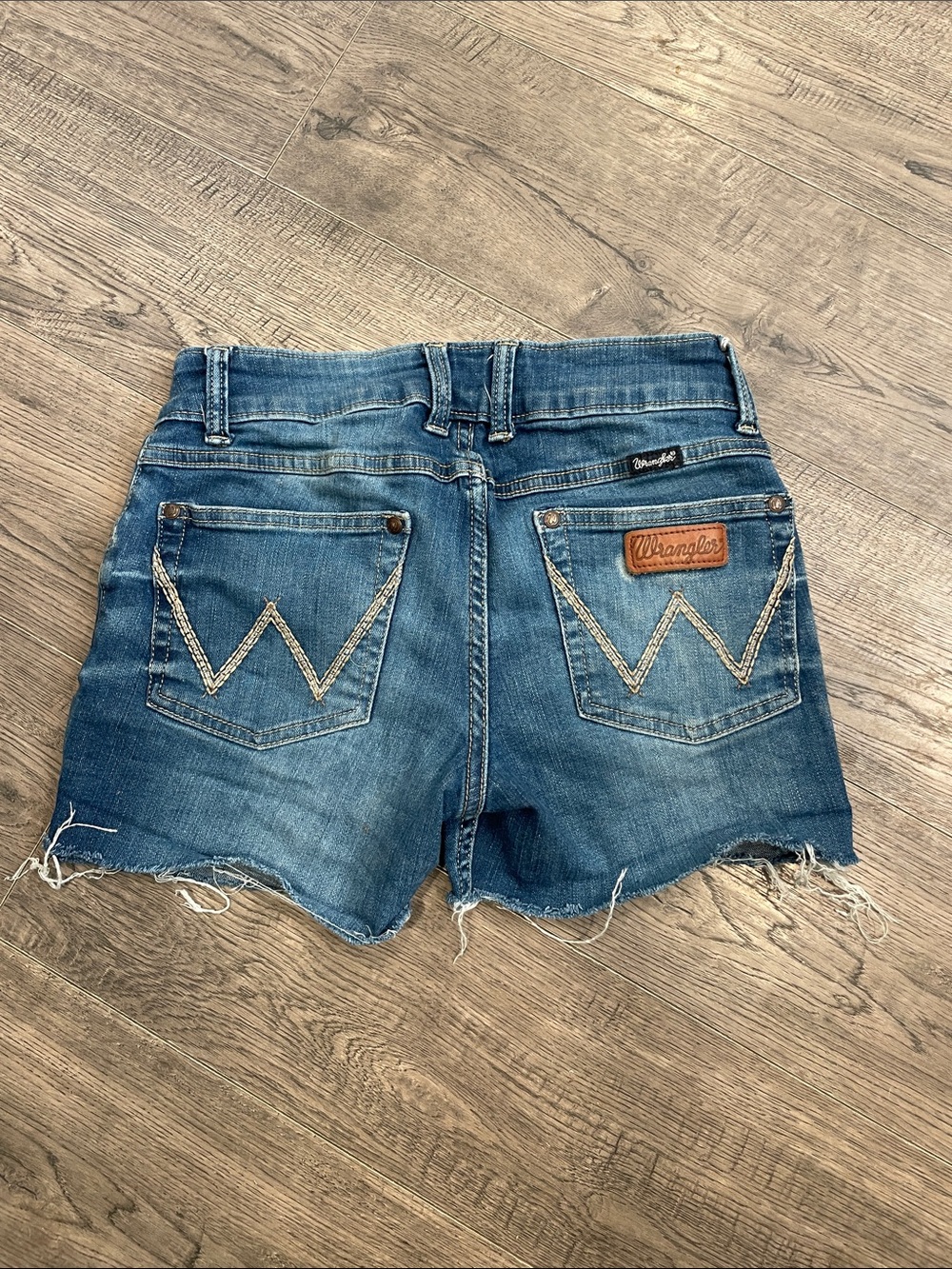 Wrangler Denim Cutoff Shorts in Faded Blue